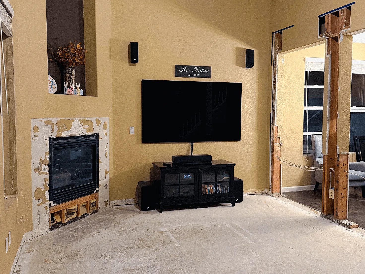 Living room flooring removal