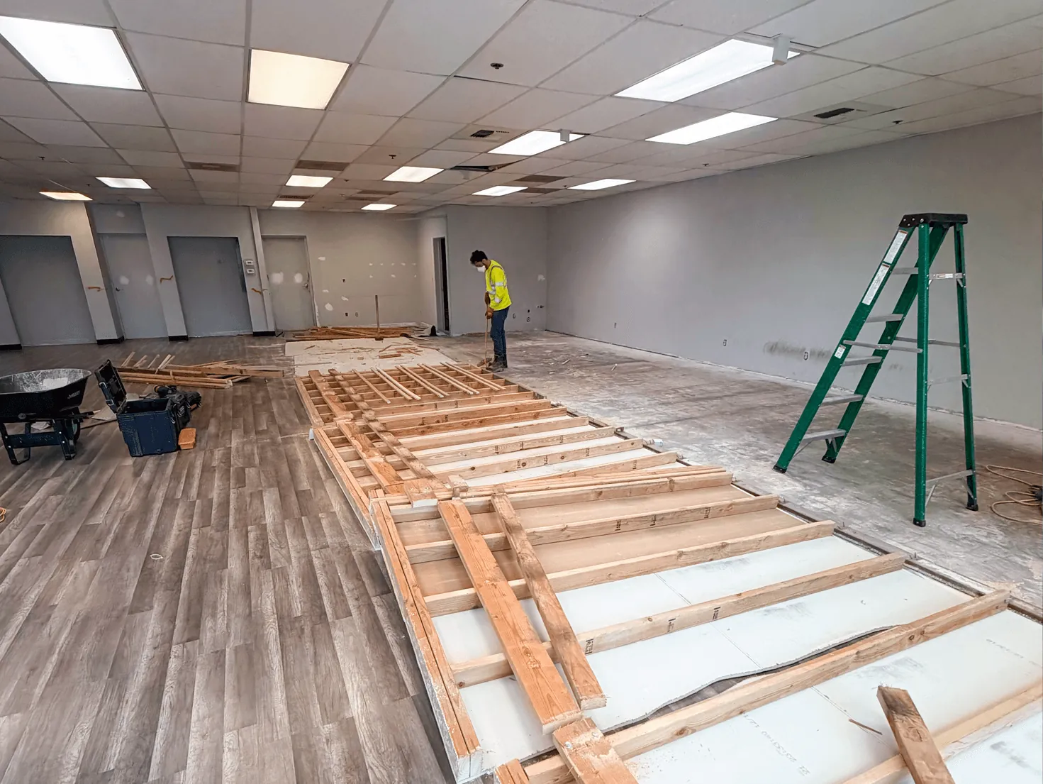 Office wall demolition