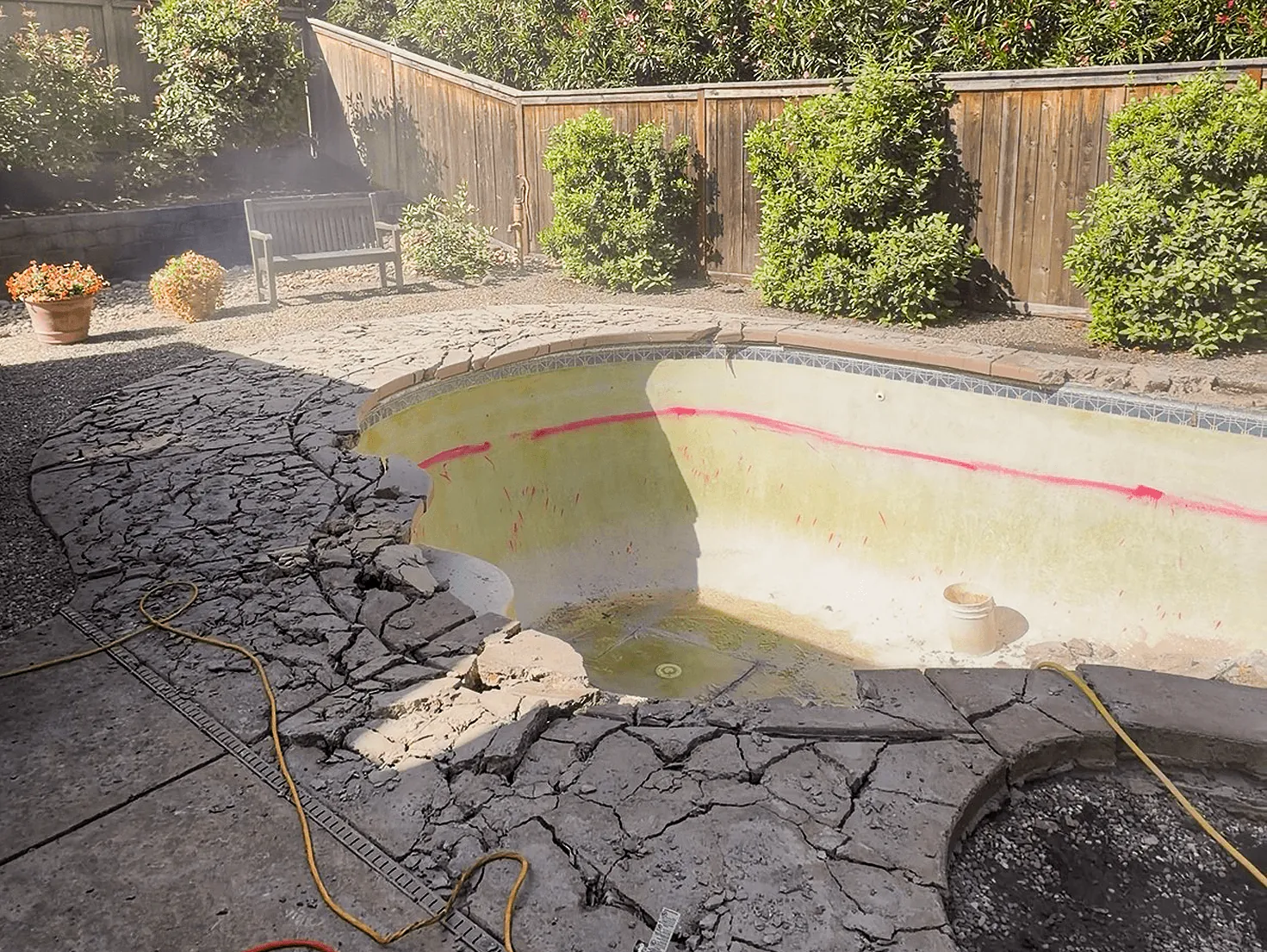 Pool break-out in progress