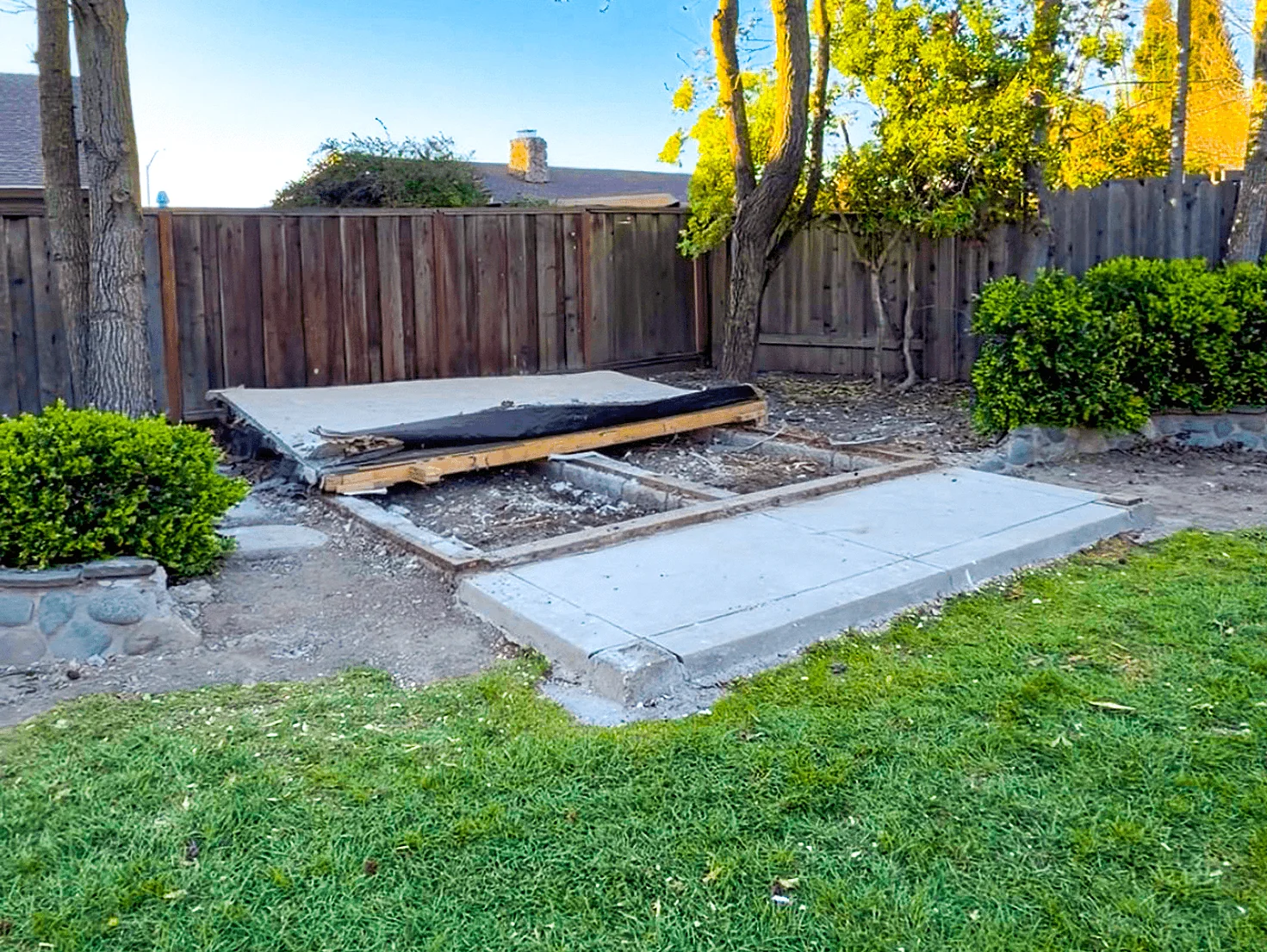 Shed removed down to the slab