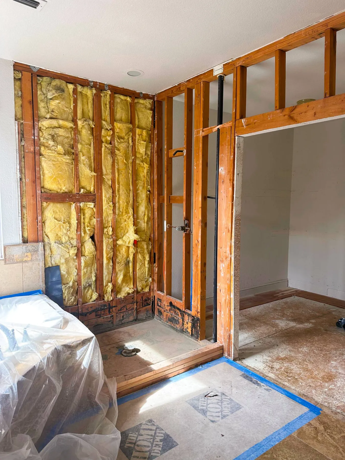 Walls opened up and cleaned out